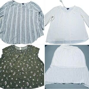 Lot 4 Woman Plus Size 1X - 2X Boho 3 Tops And 1 Skirt